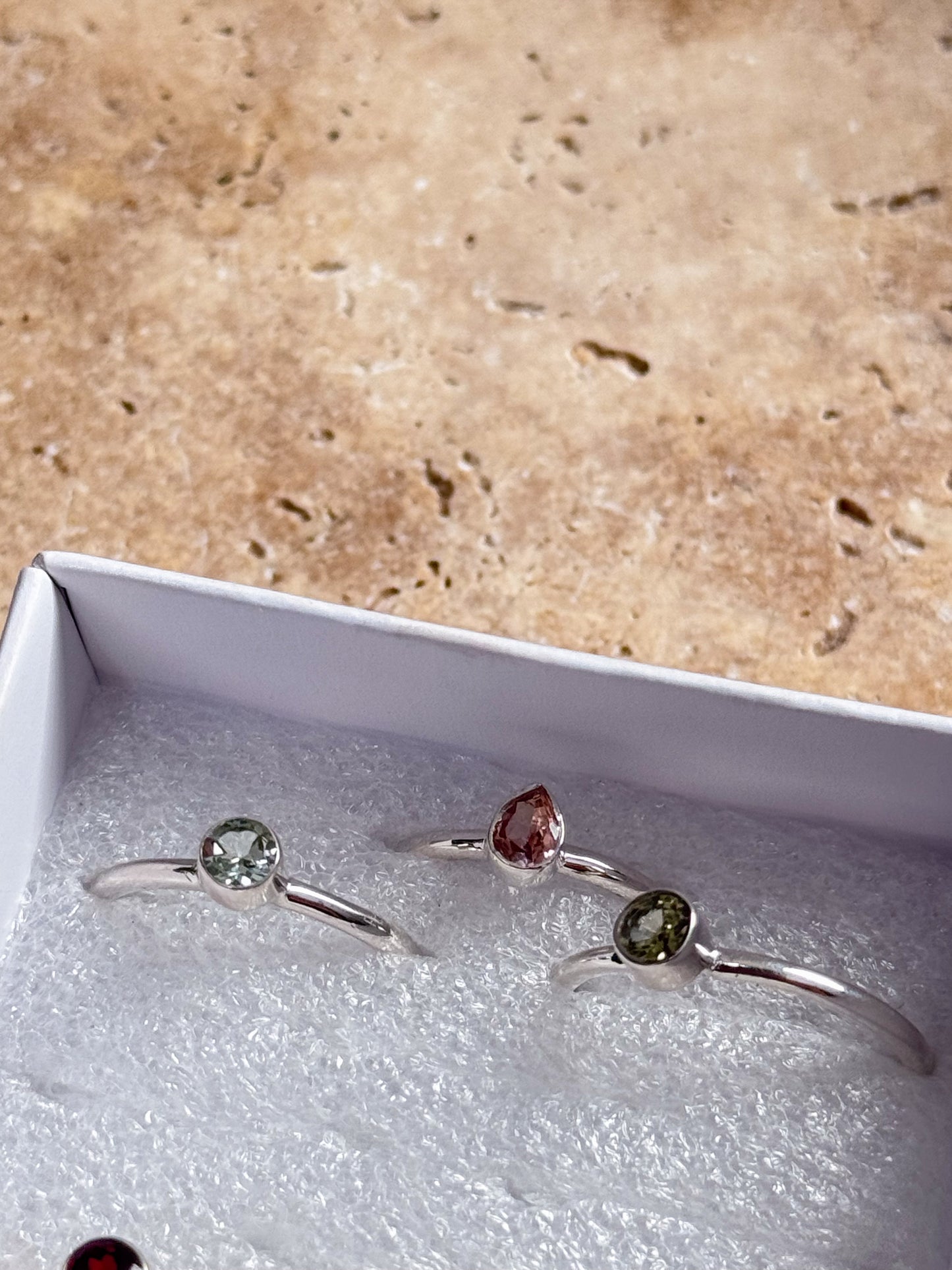 Faceted Watermelon Tourmaline Rings