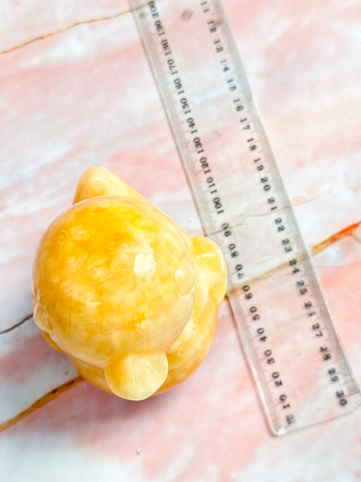 Yellow Calcite Duck Carving
