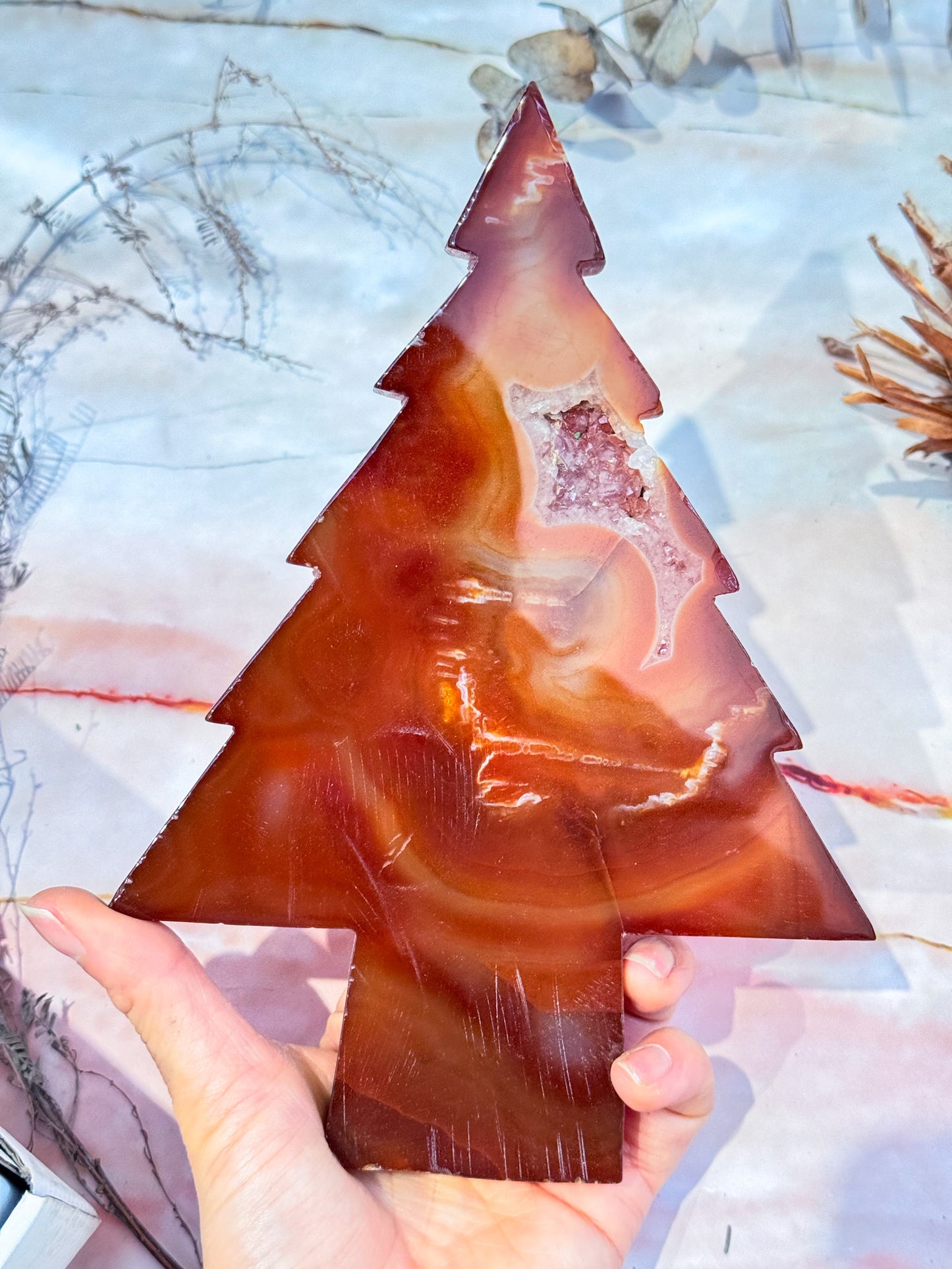 Carnelian Druzy Tree