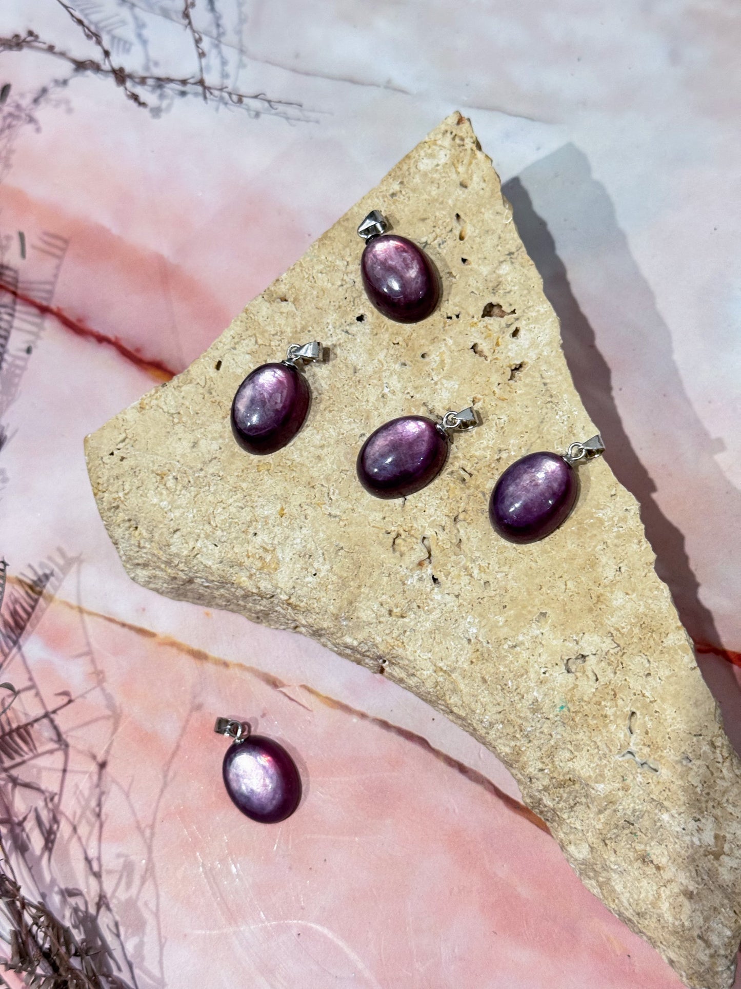 Purple Mica Pendants