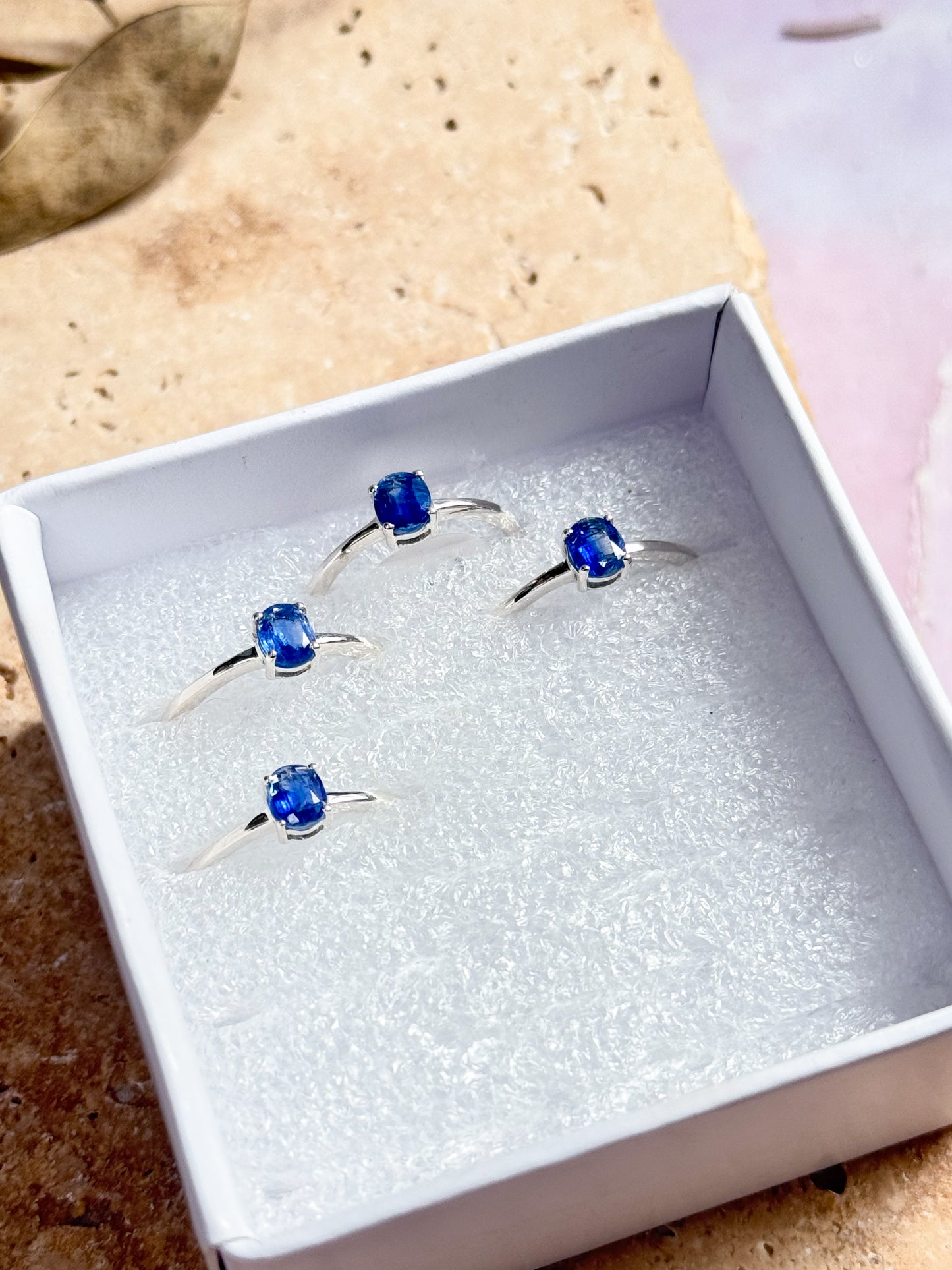 Kyanite Faceted Rings