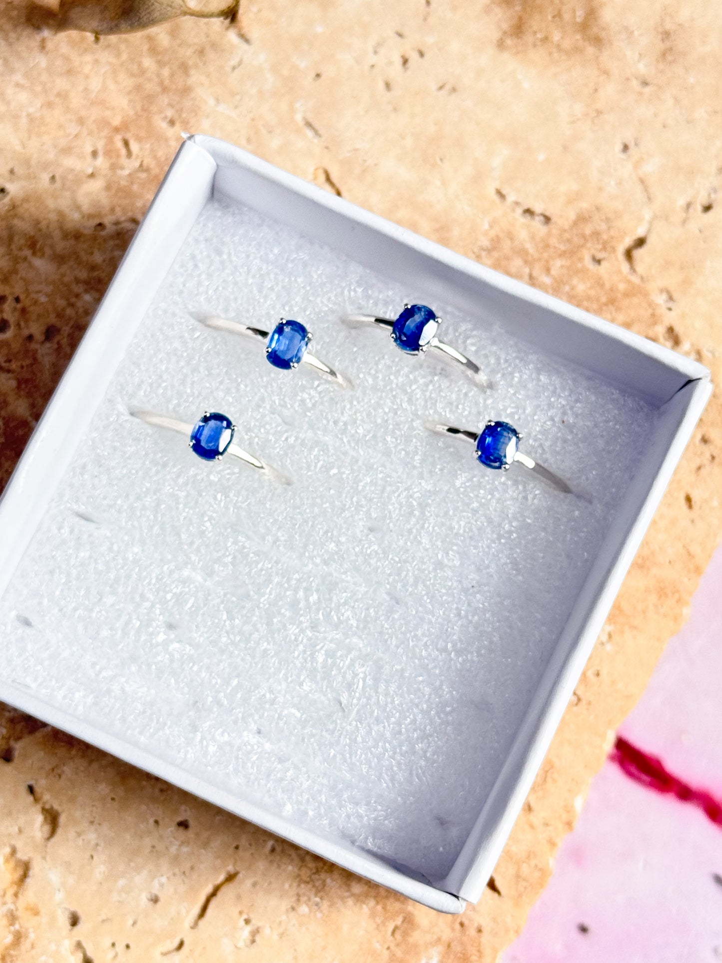Kyanite Faceted Rings