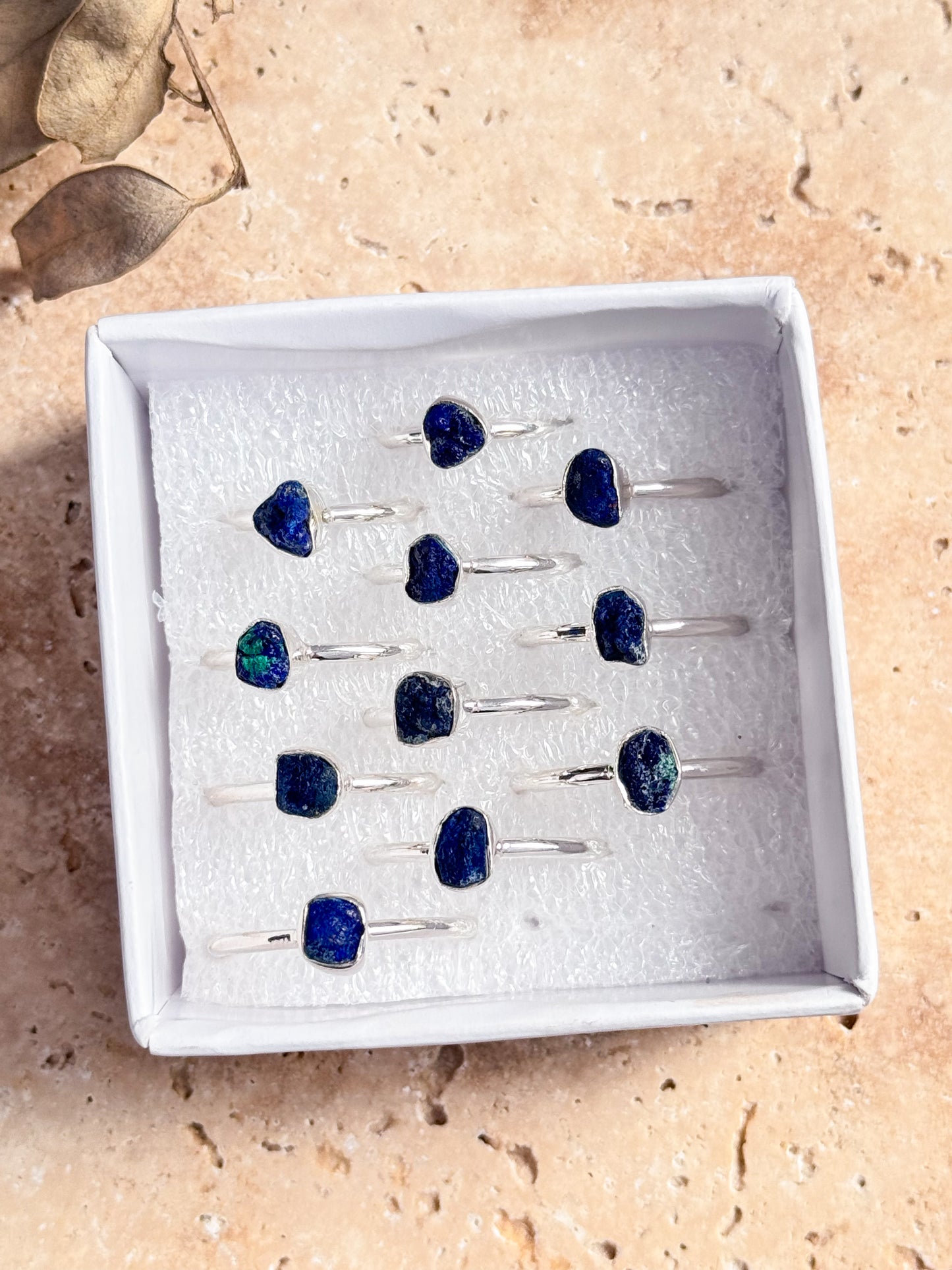 Blueberry Azurite Rough Rings