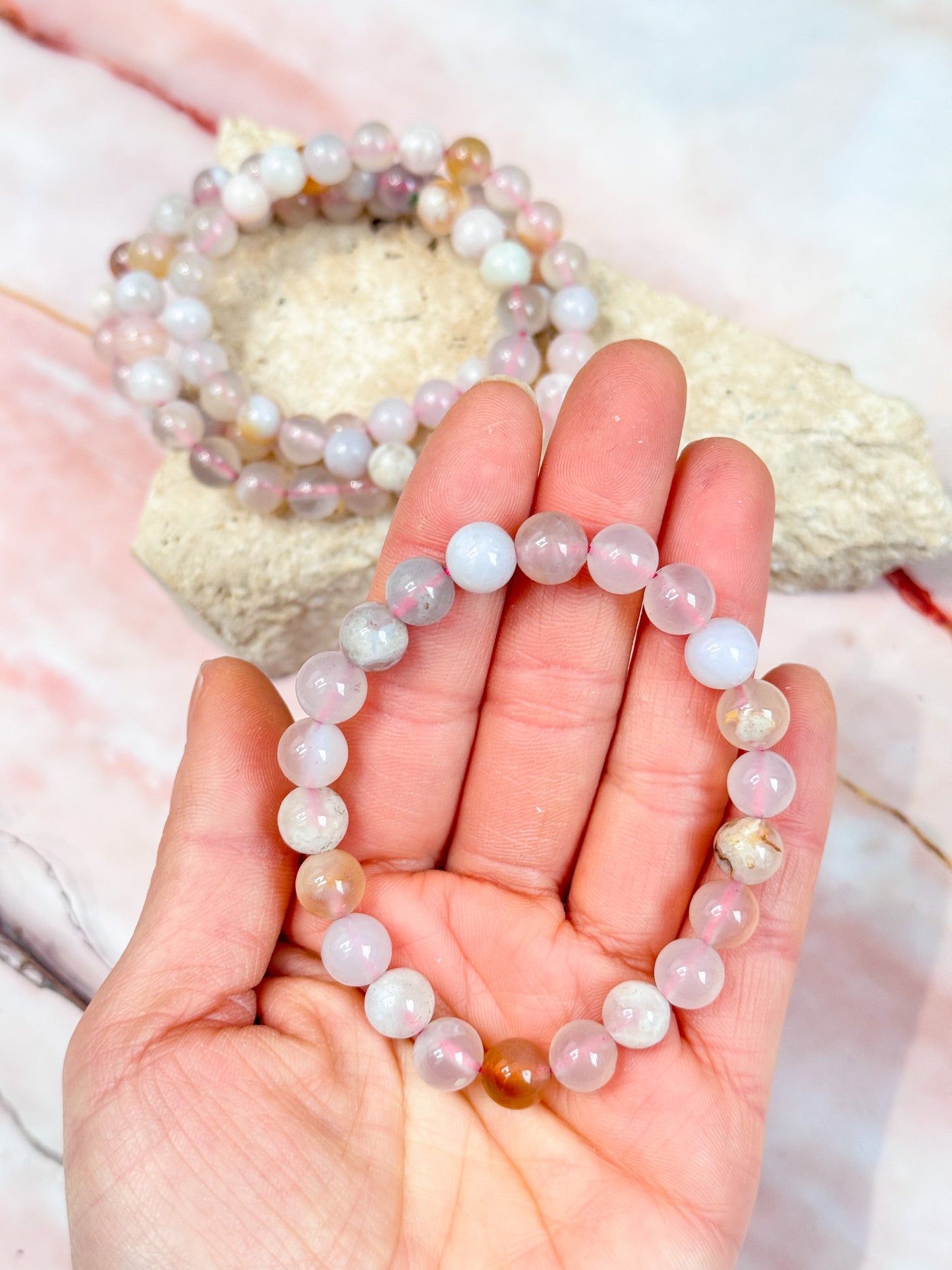 Flower Agate Bracelets