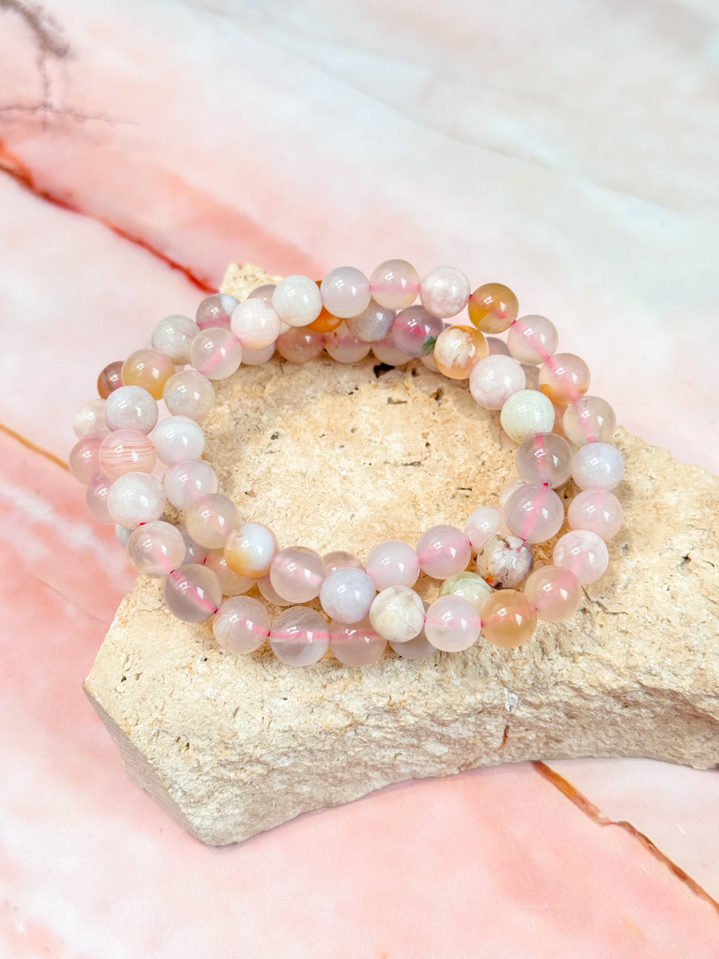Flower Agate Bracelets