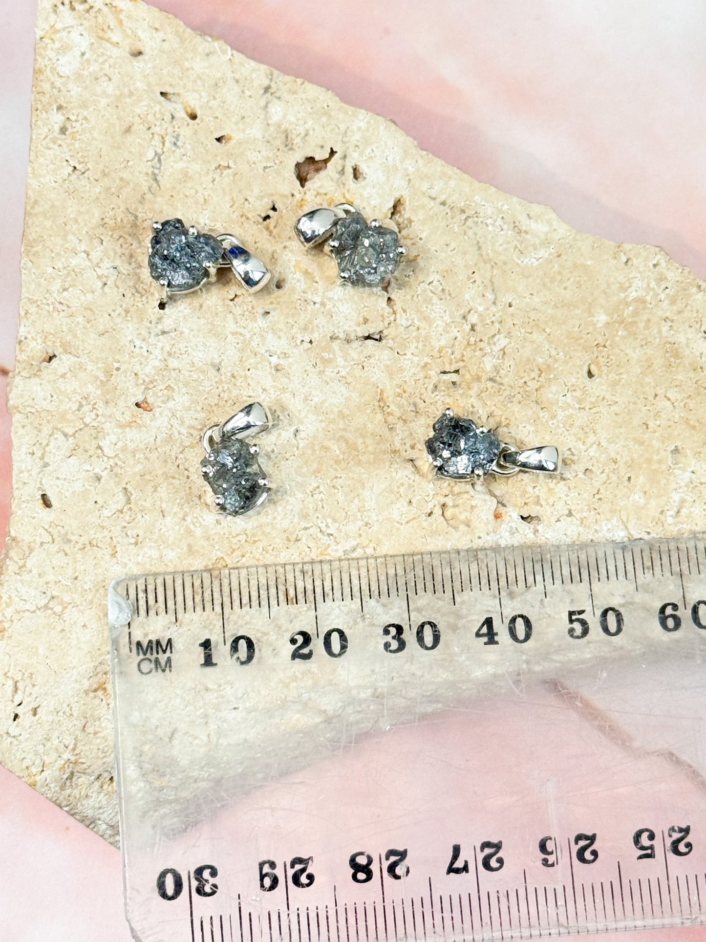 Rough Grey Dainty Diamond Pendants