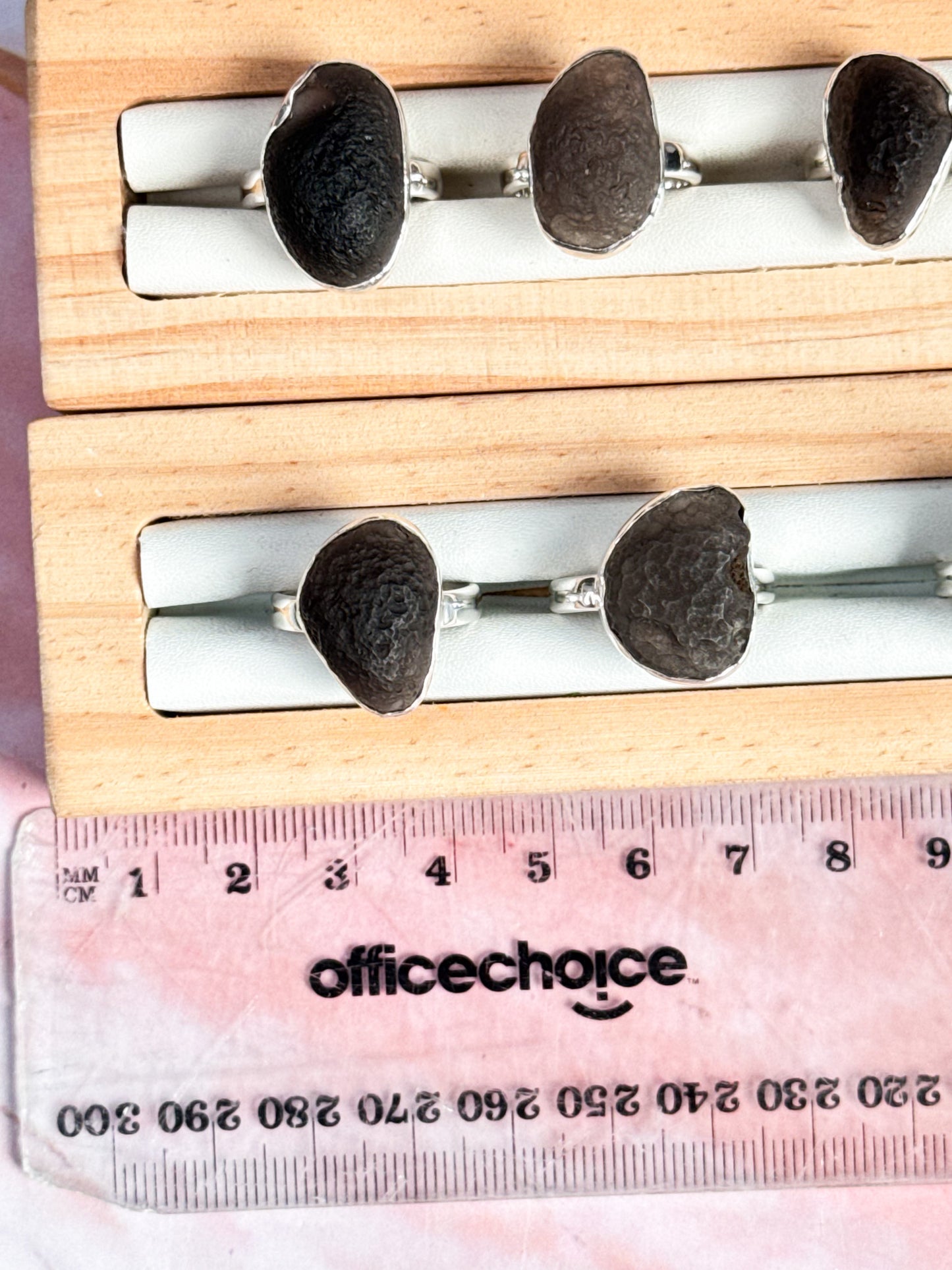 Saffordite 'Tektite' Rings