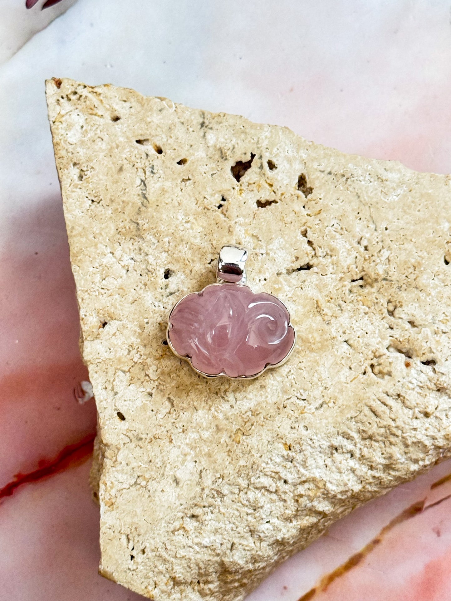 Rose Quartz Carved Pendants