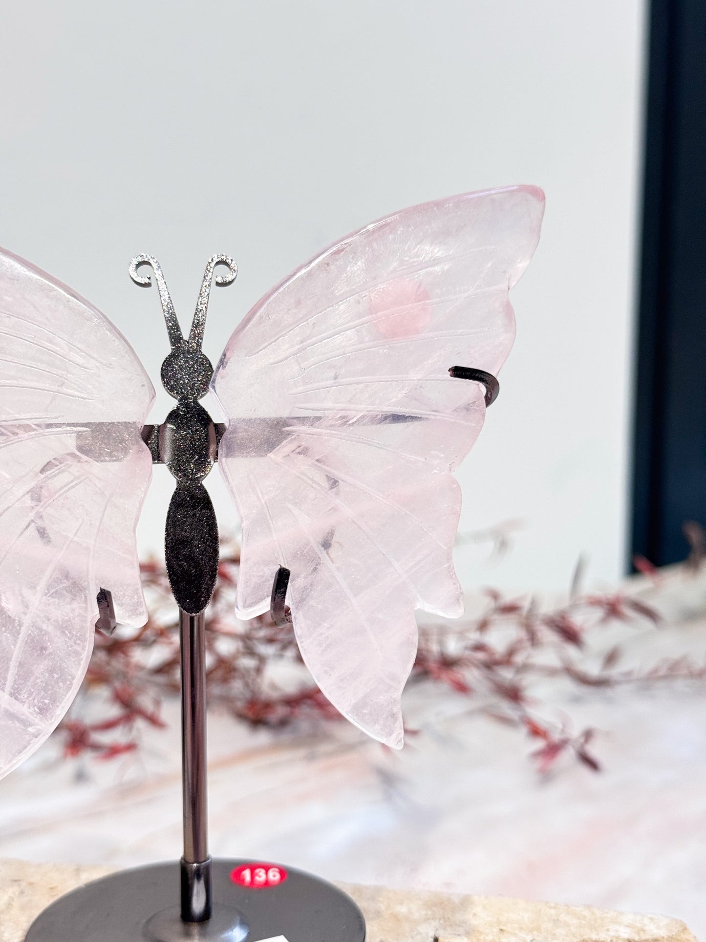 Rose Quartz Butterfly Pair