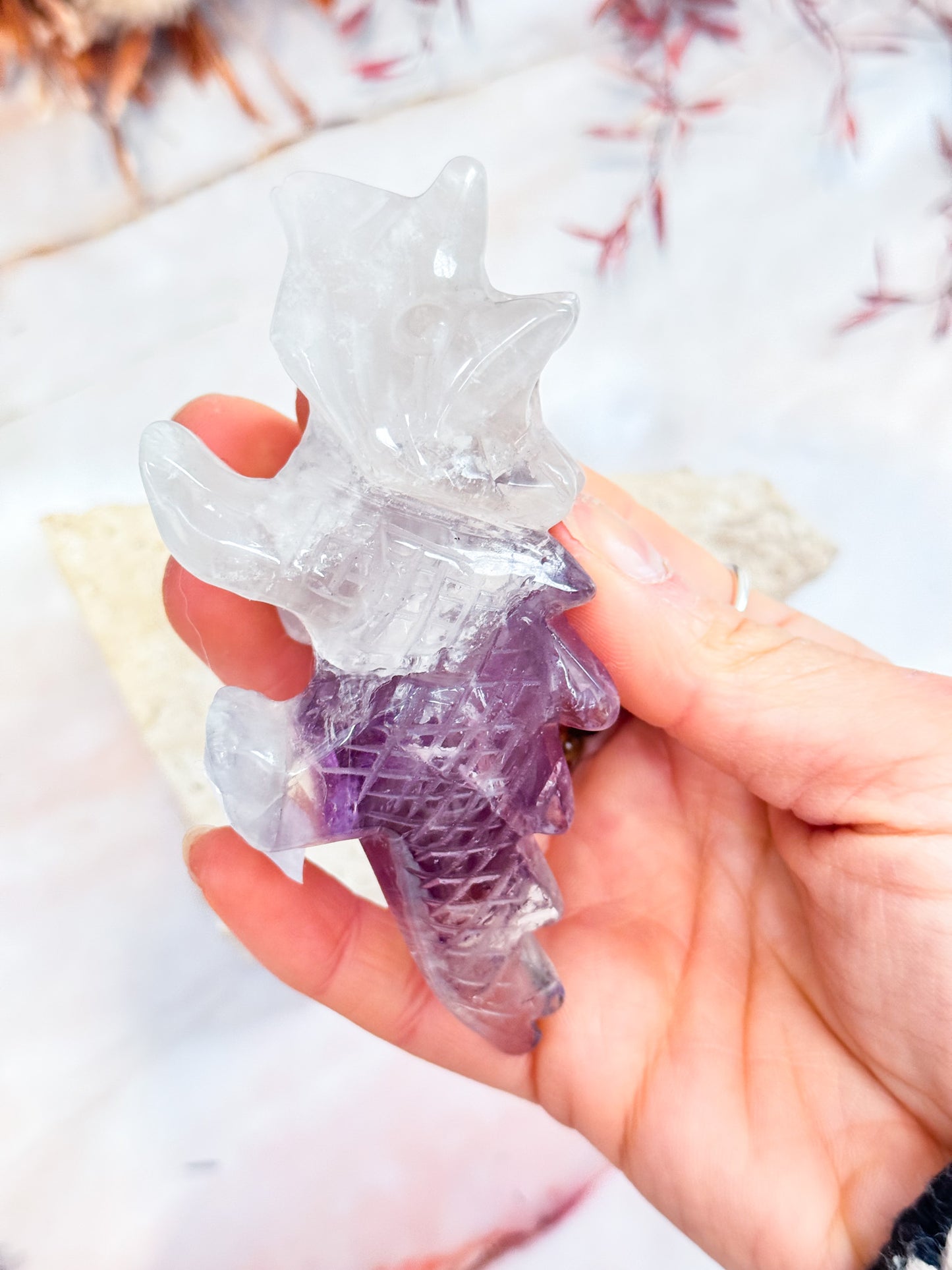Amethyst Triceratops Carving #2