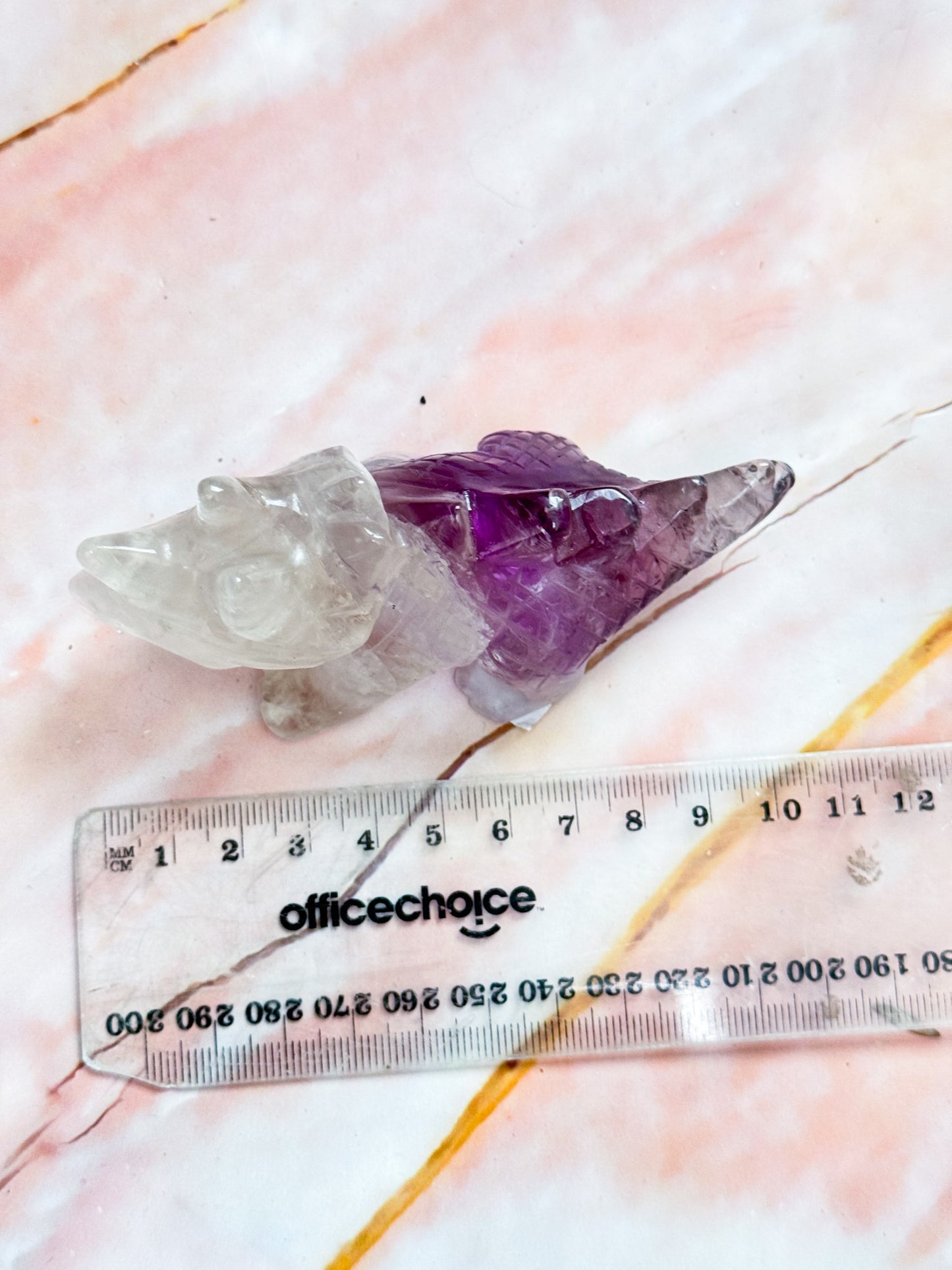 Amethyst Triceratops Carving #2