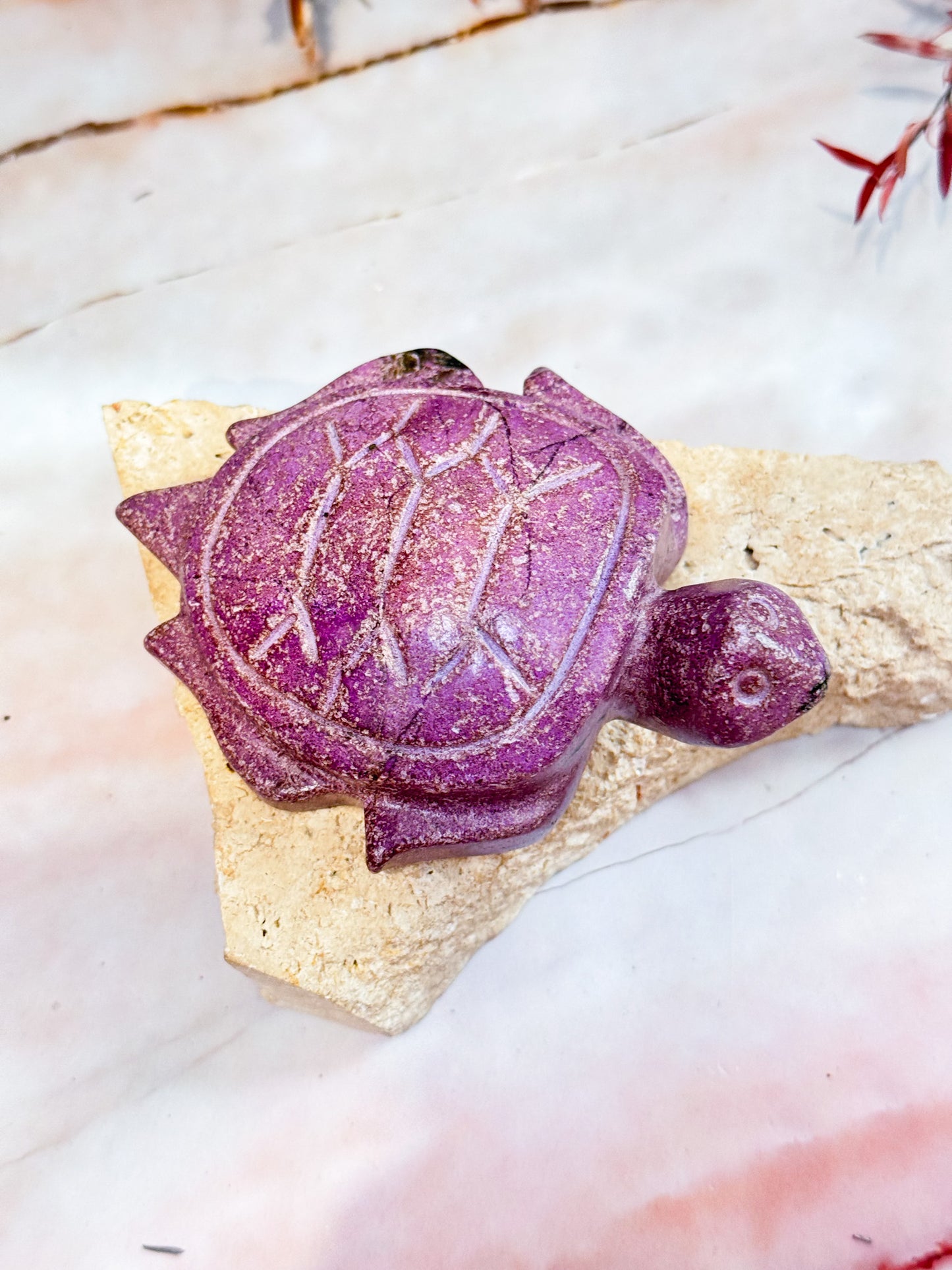 Atlantasite Turtle Carving