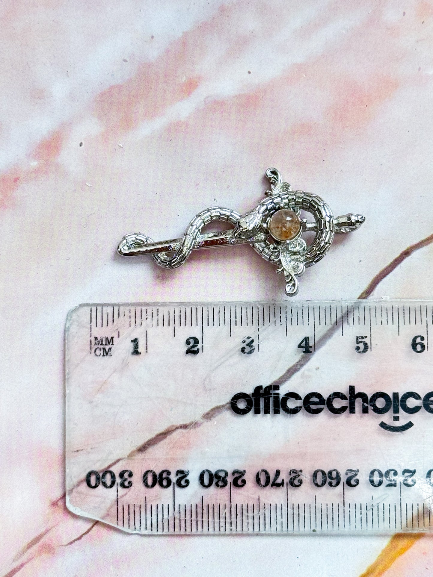 Garden Quartz Snake and Sword Pendants