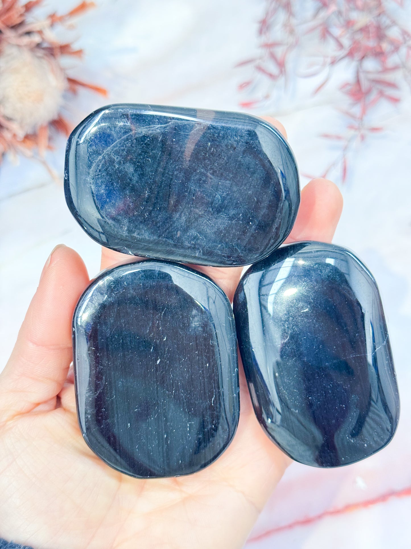Midnight Lace Obsidian Palmstones