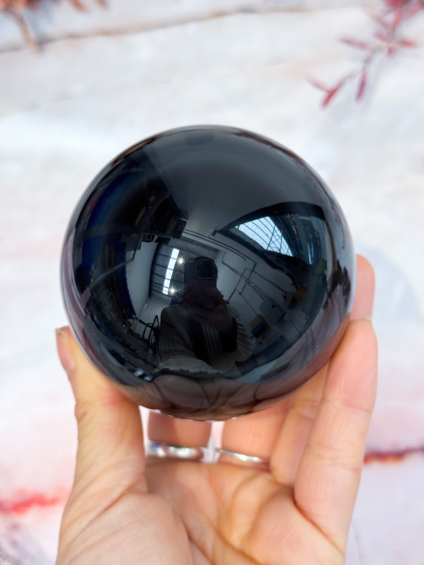 Midnight Lace Obsidian Sphere
