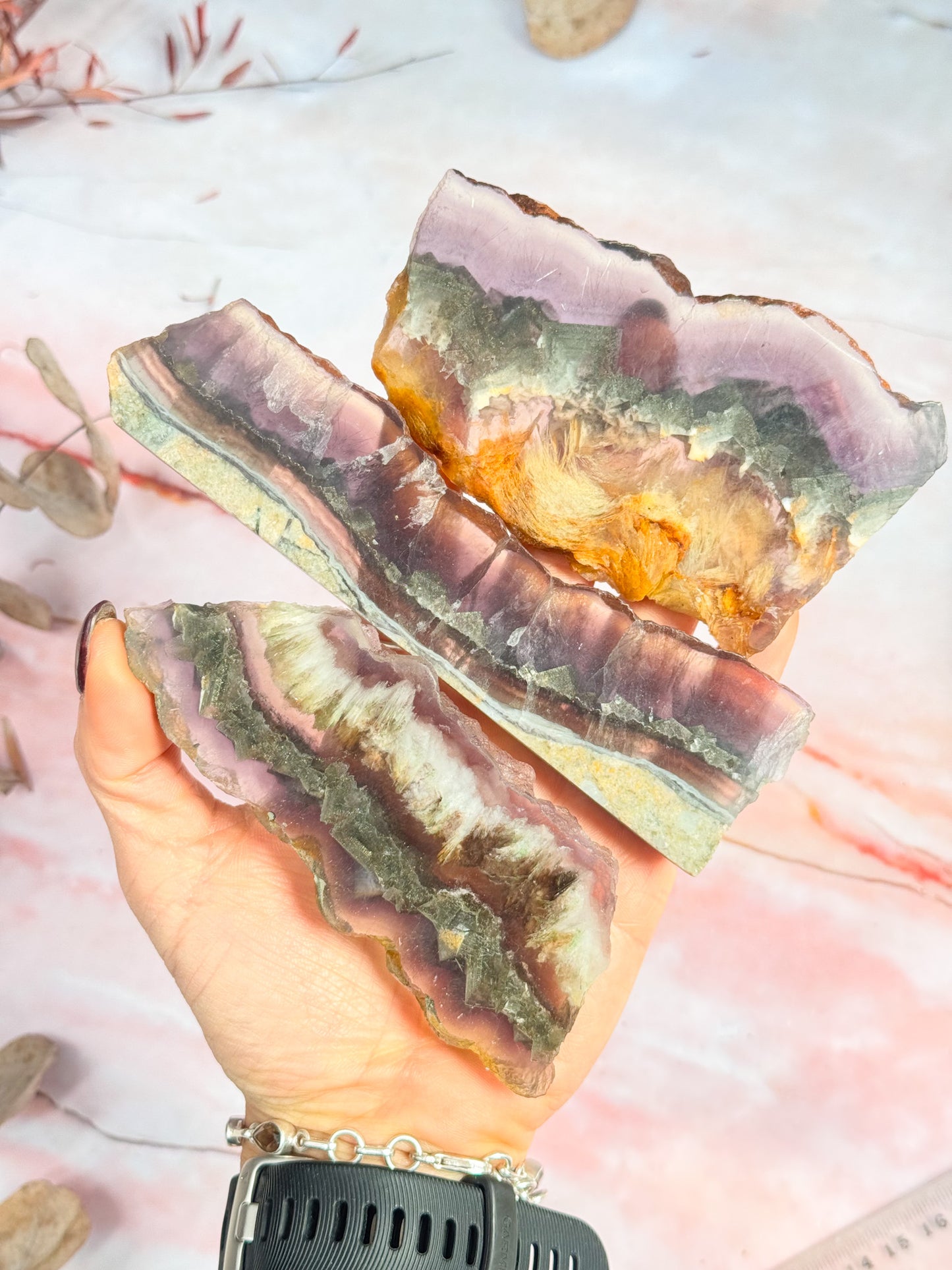 Fluorite with Pyrite Slices