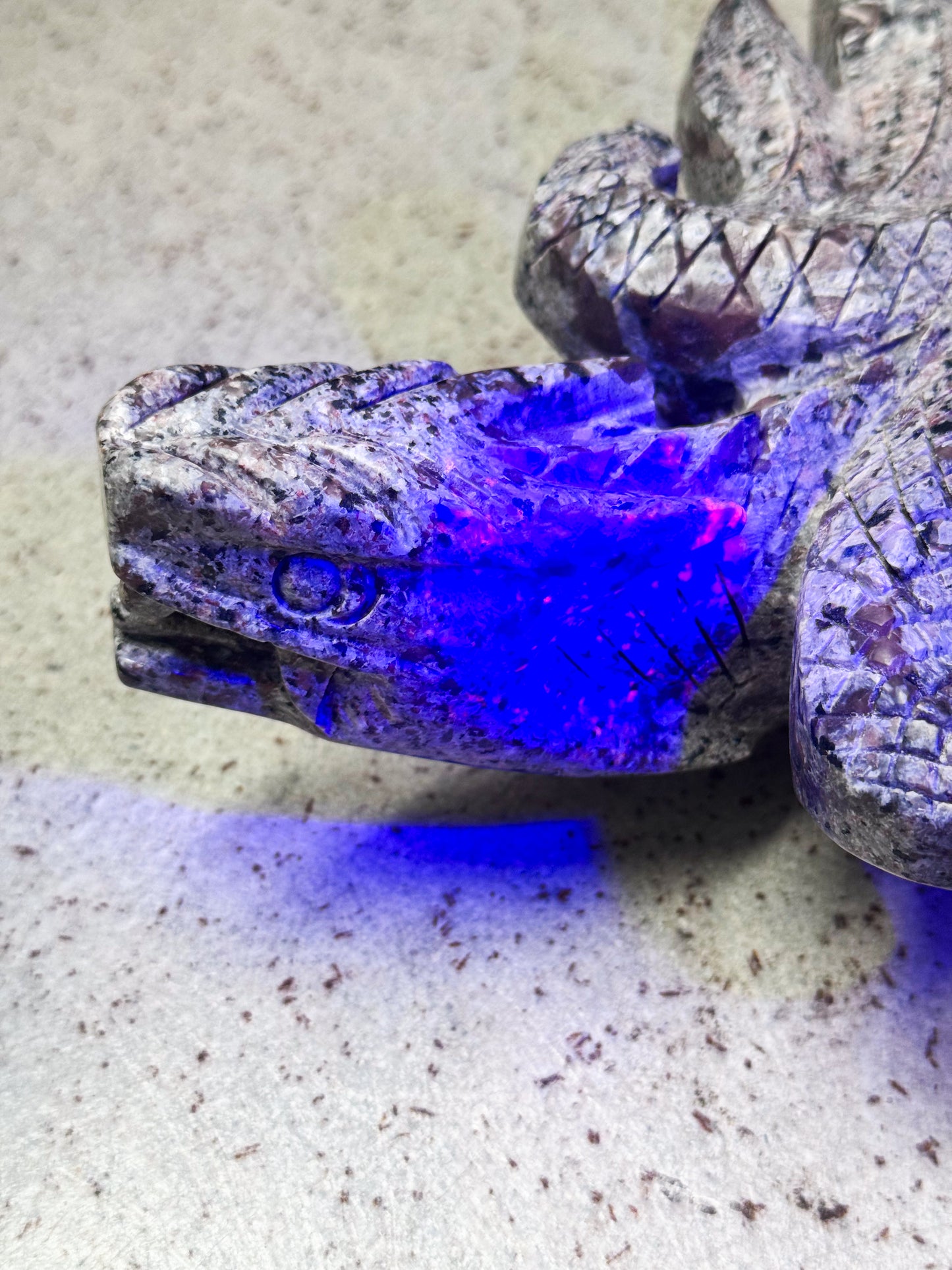 Flying Yooperlite Dragon Carving