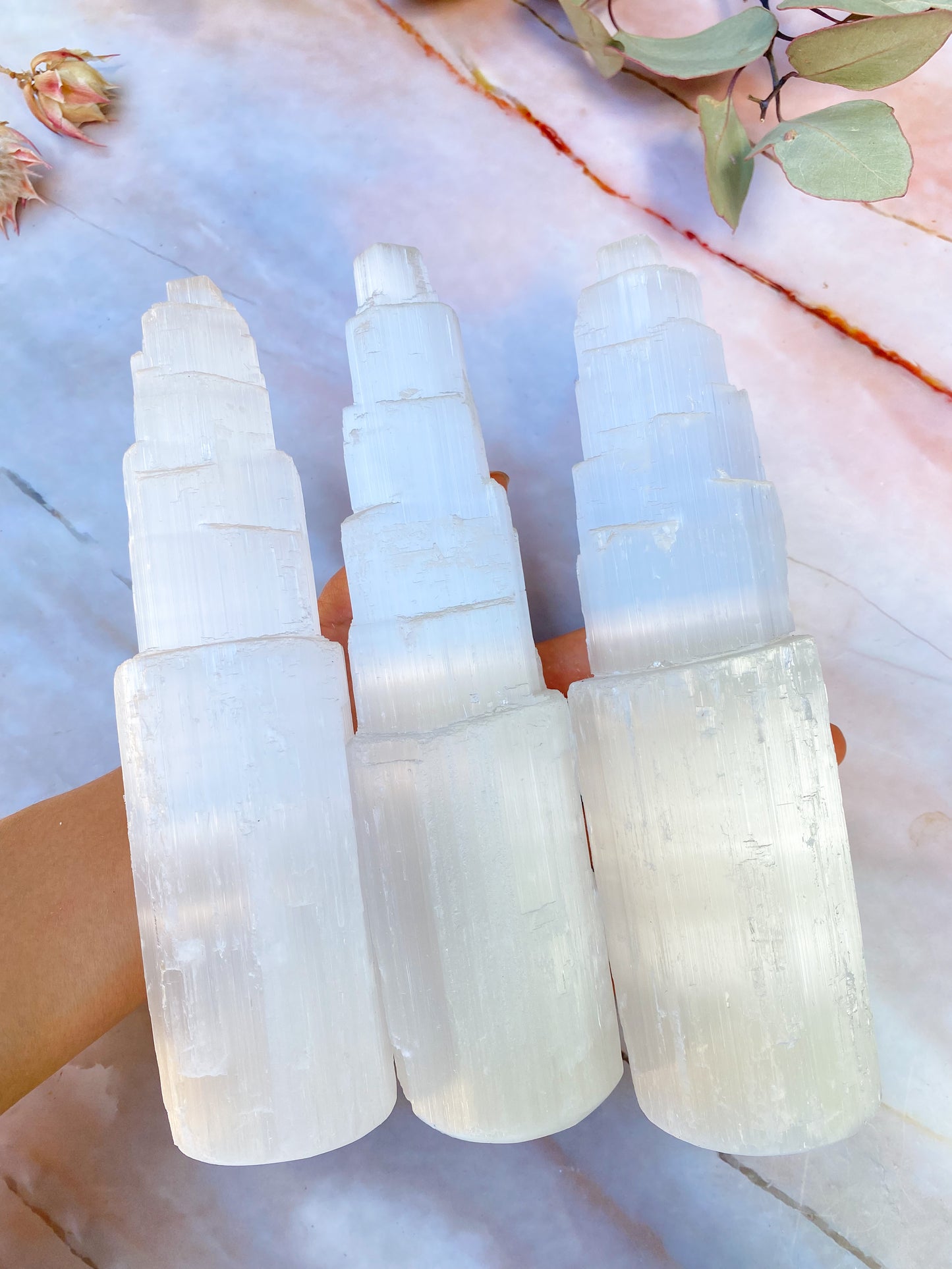 Selenite 20cm Towers