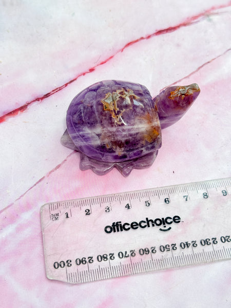 Amethyst and Crazy Lace Agate Turtle