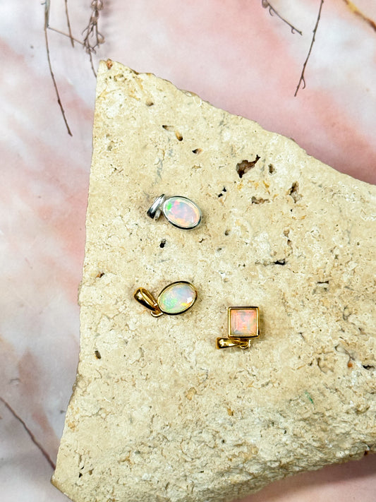 Dainty Ethiopian Opal Pendants