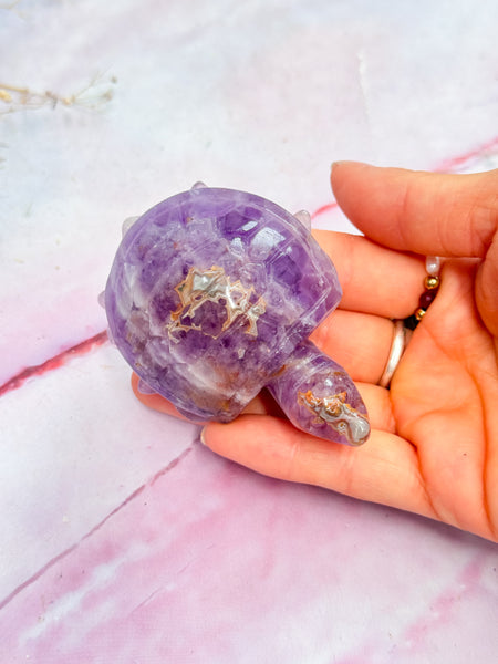 Amethyst and Crazy Lace Agate Turtle