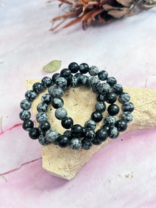 Snowflake Obsidian Bracelets