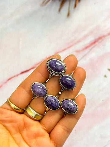 Charoite Rings