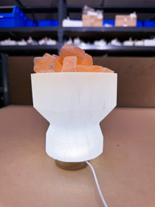 Fire Selenite Bowl Lamp