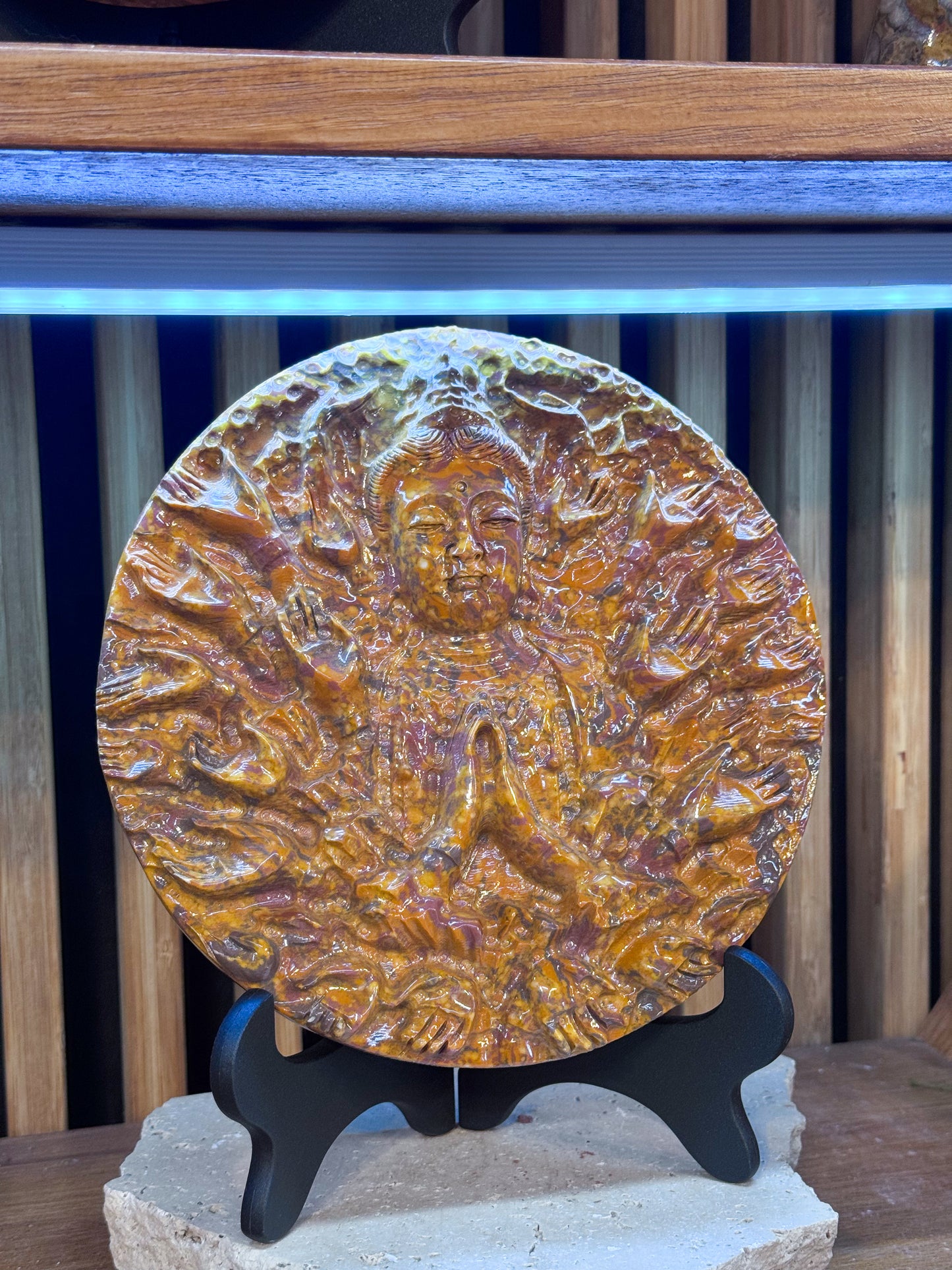 Yellow Jade Thousand Arm Guan Yin