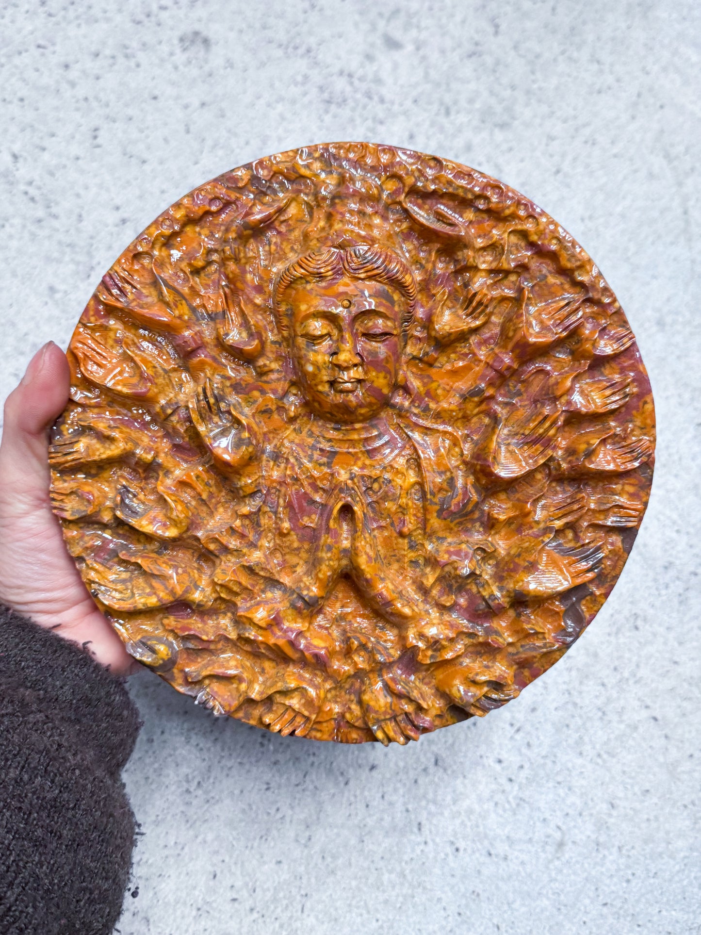 Yellow Jade Thousand Arm Guan Yin