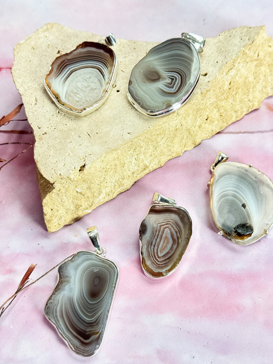 Botswana Agate Pendants