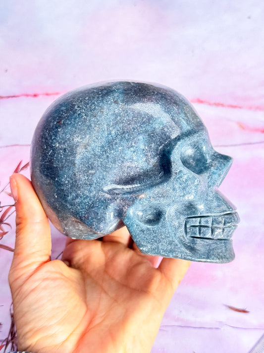 Ruby in Kyanite Skull