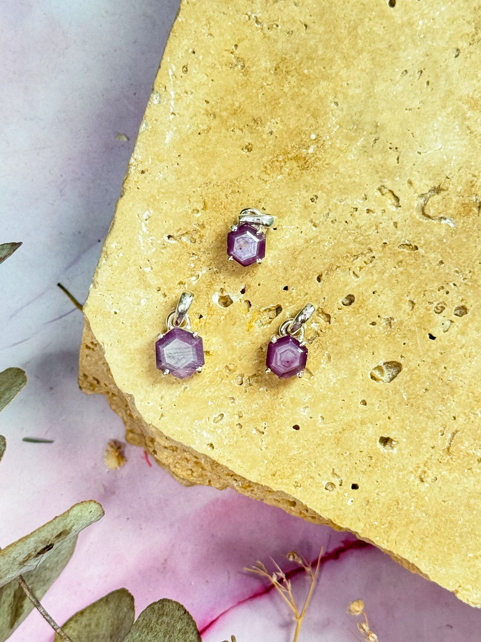 Ruby Stalactite Pendants