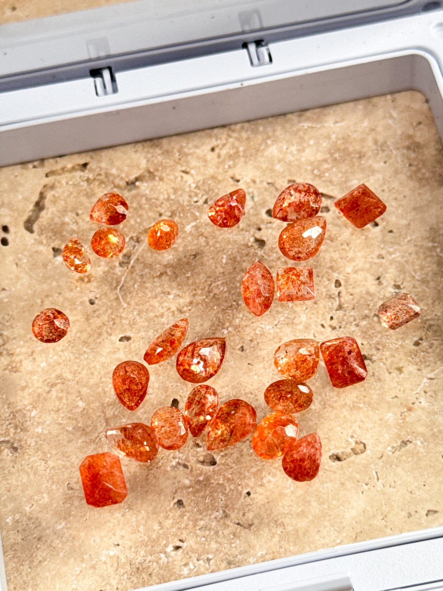 Mini Sunstone Faceted Cabs