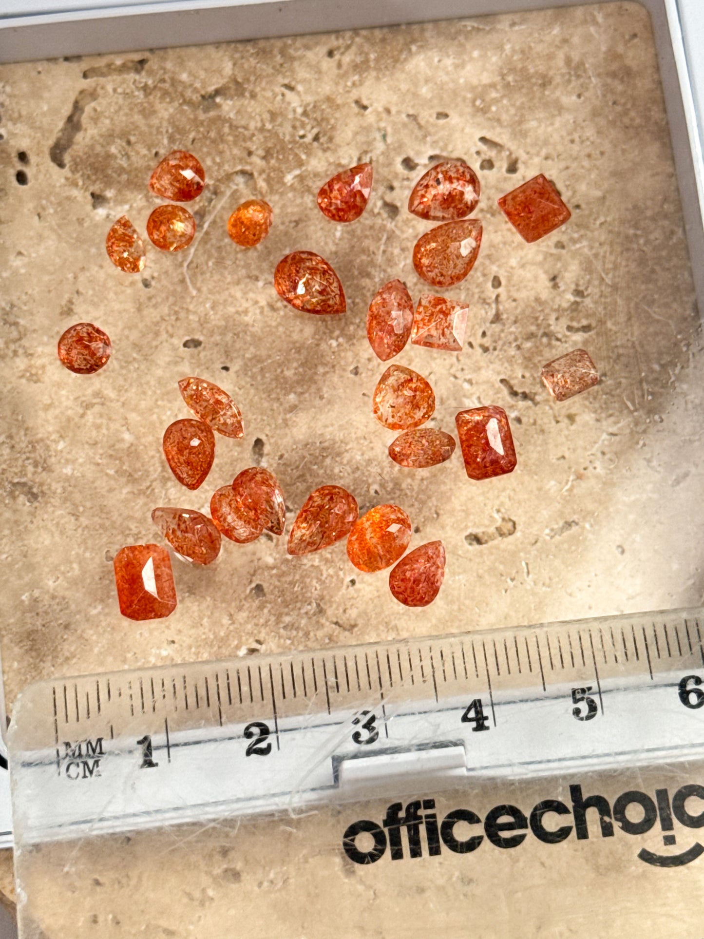 Mini Sunstone Faceted Cabs