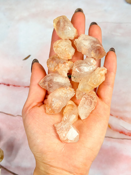Pink Tangerine Quartz Clusters