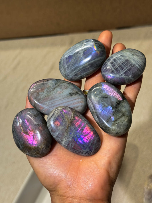 Purple Labradorite Palmstones
