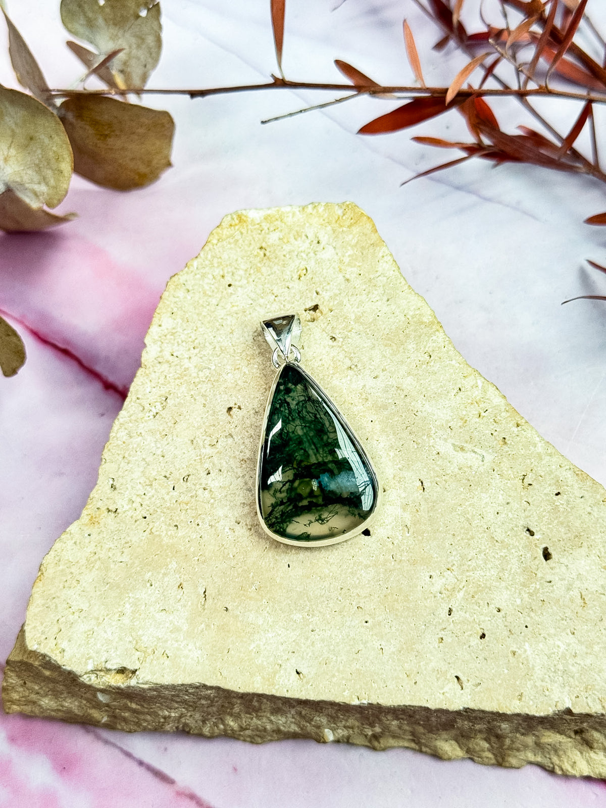 Moss Agate Pendants