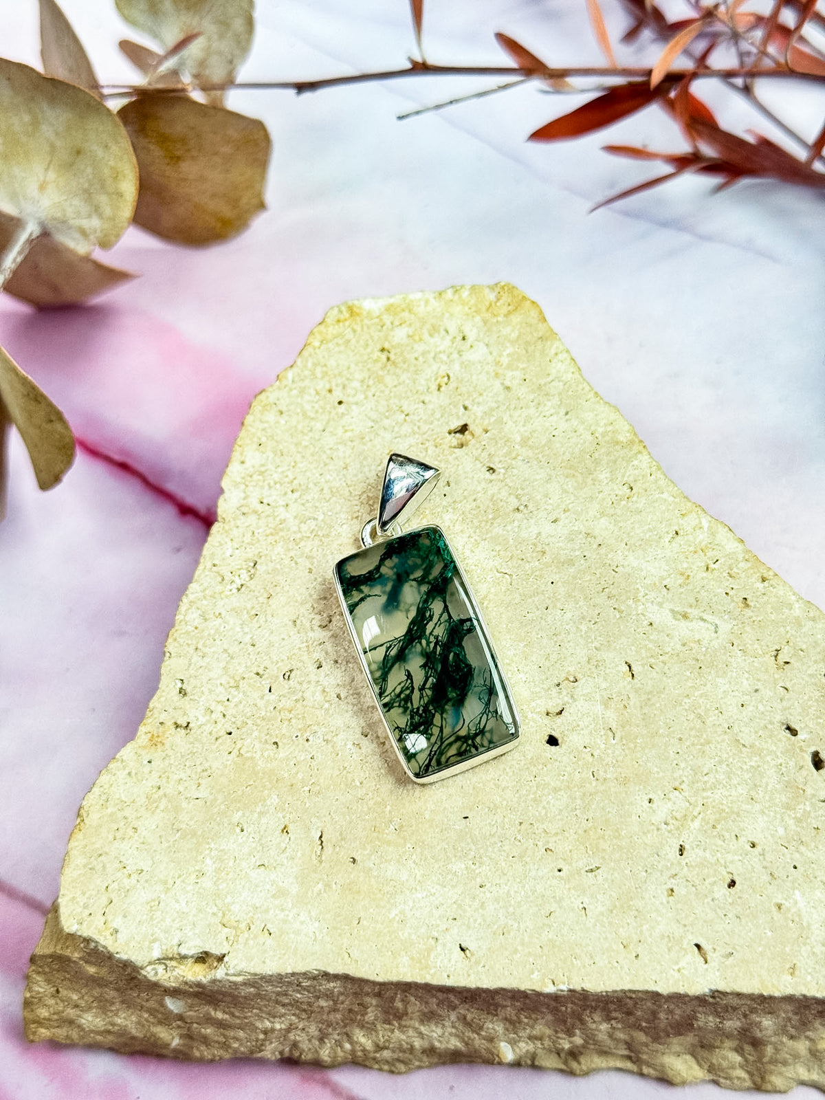 Moss Agate Pendants