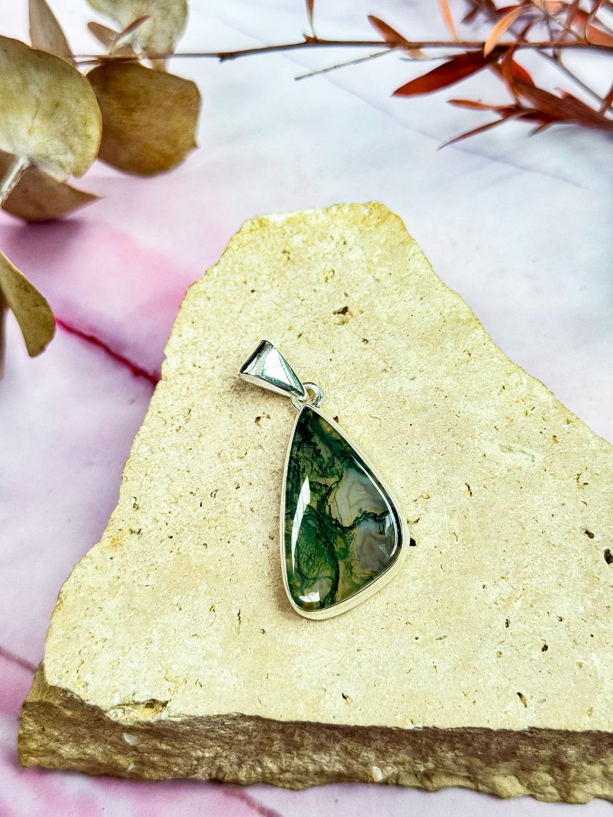 Moss Agate Pendants