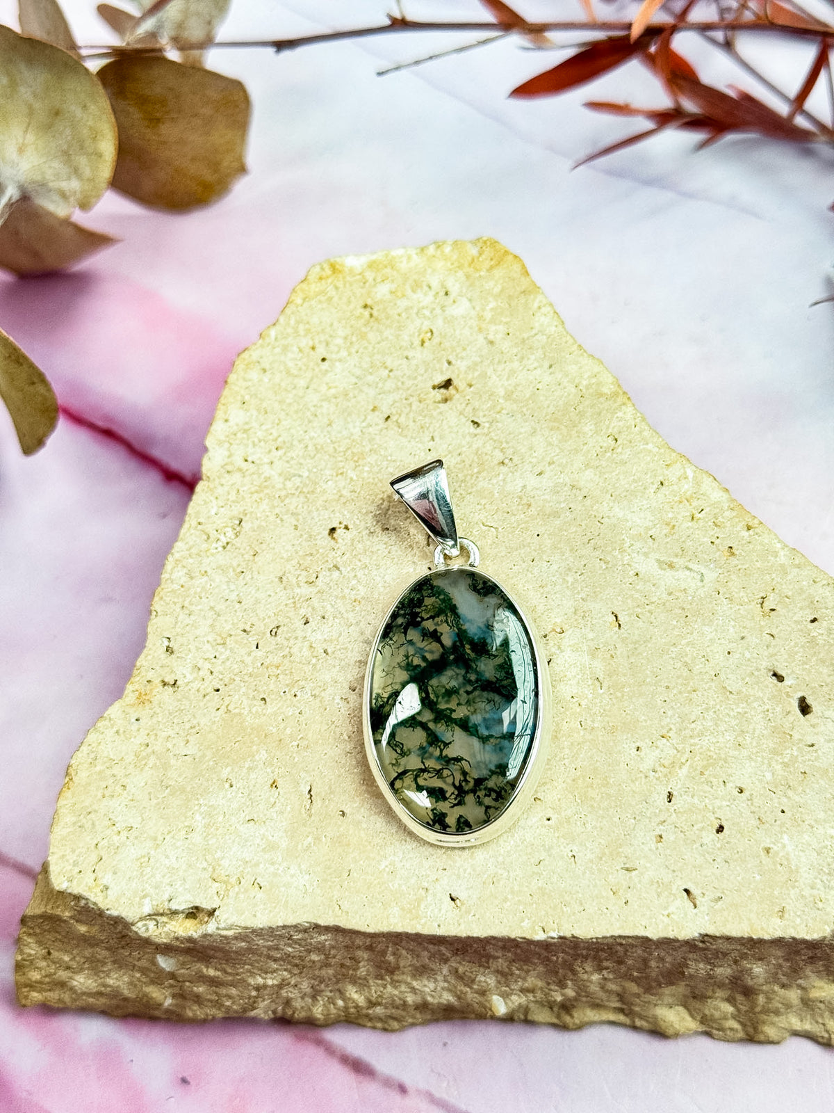 Moss Agate Pendants