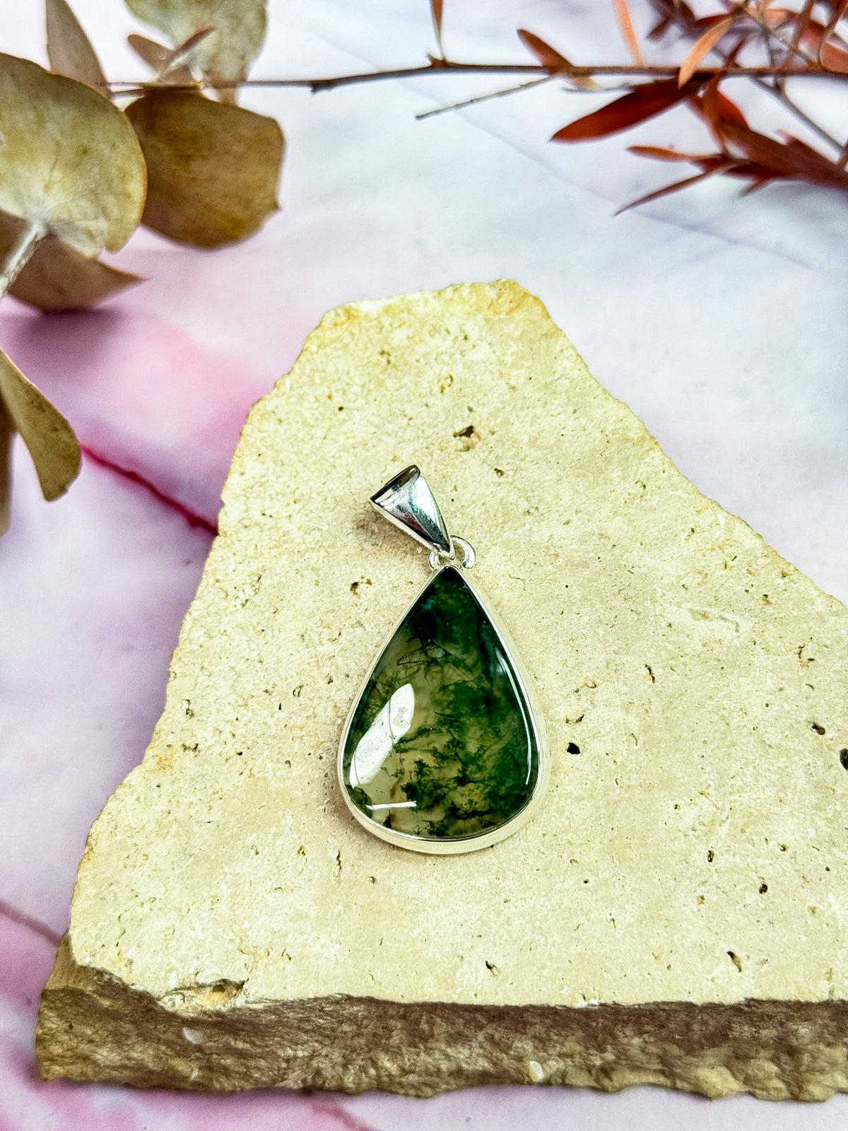 Moss Agate Pendants