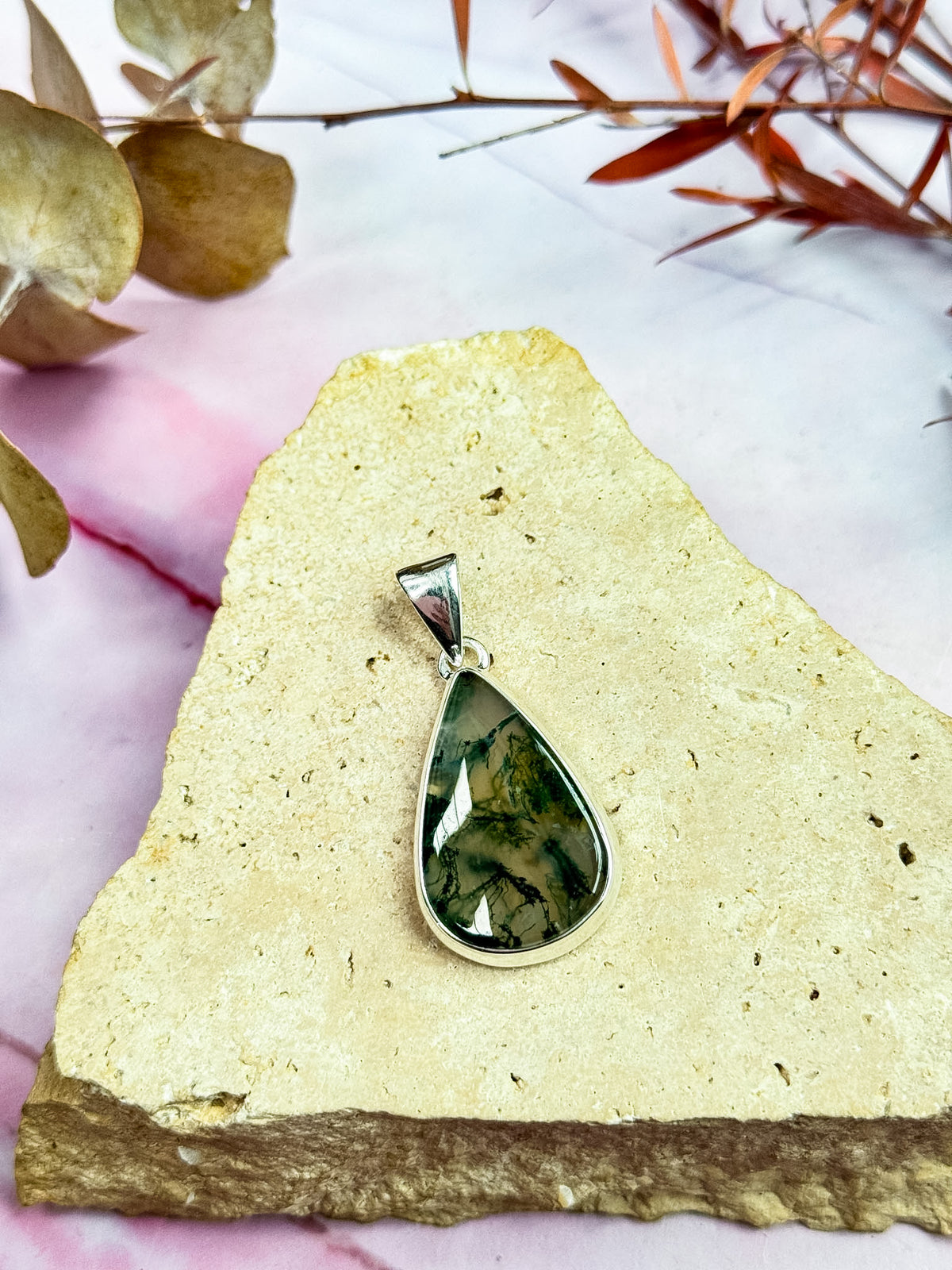 Moss Agate Pendants