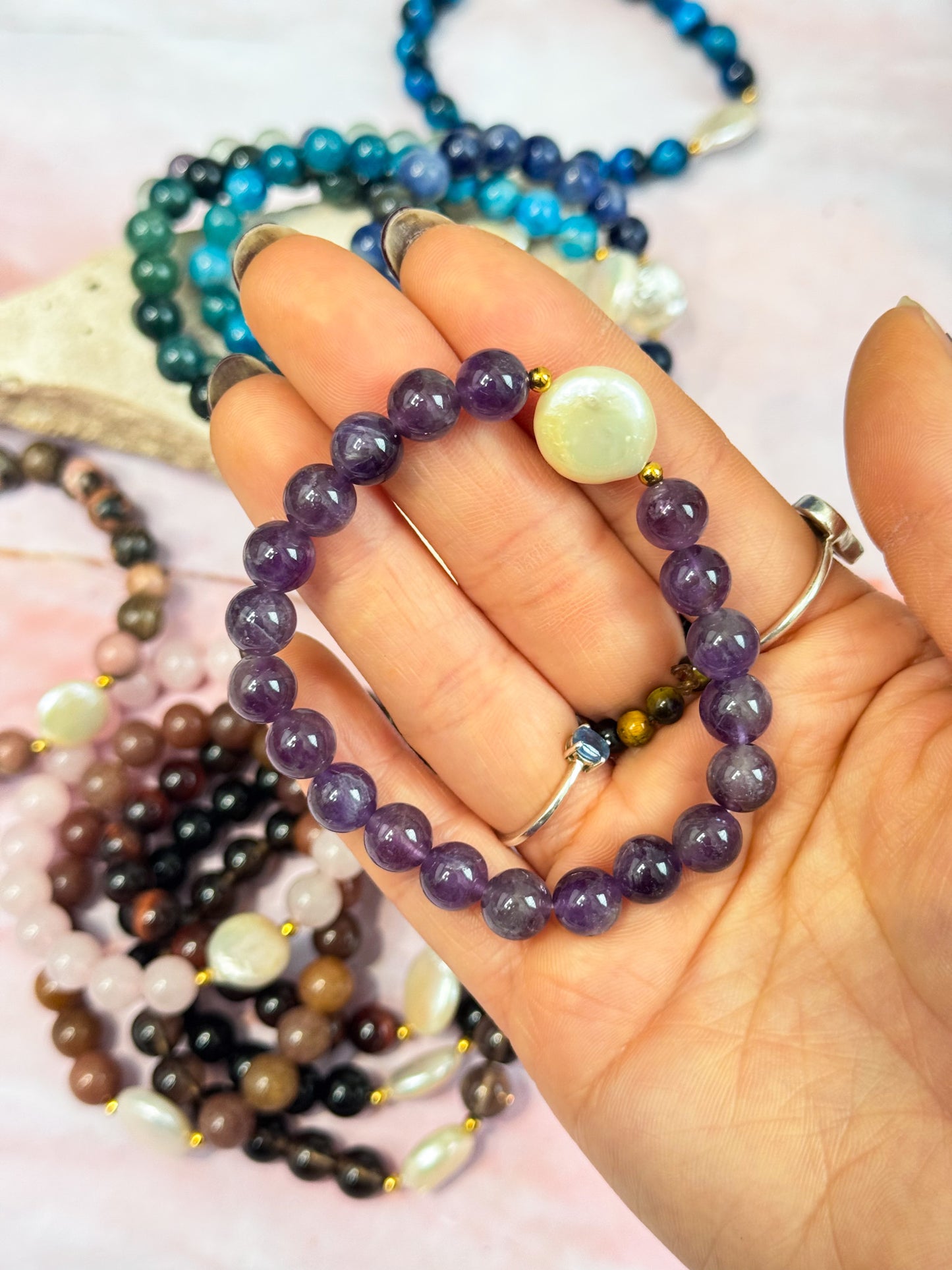 Crystal Bead with Pearl Bracelets