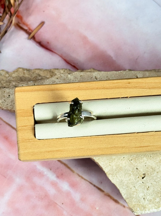 Moldavite Ring - Size 8