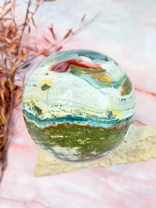 Pastel Ocean Jasper Sphere