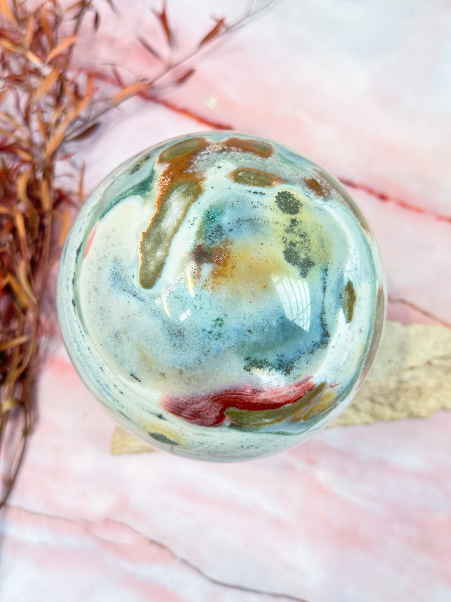Pastel Ocean Jasper Sphere
