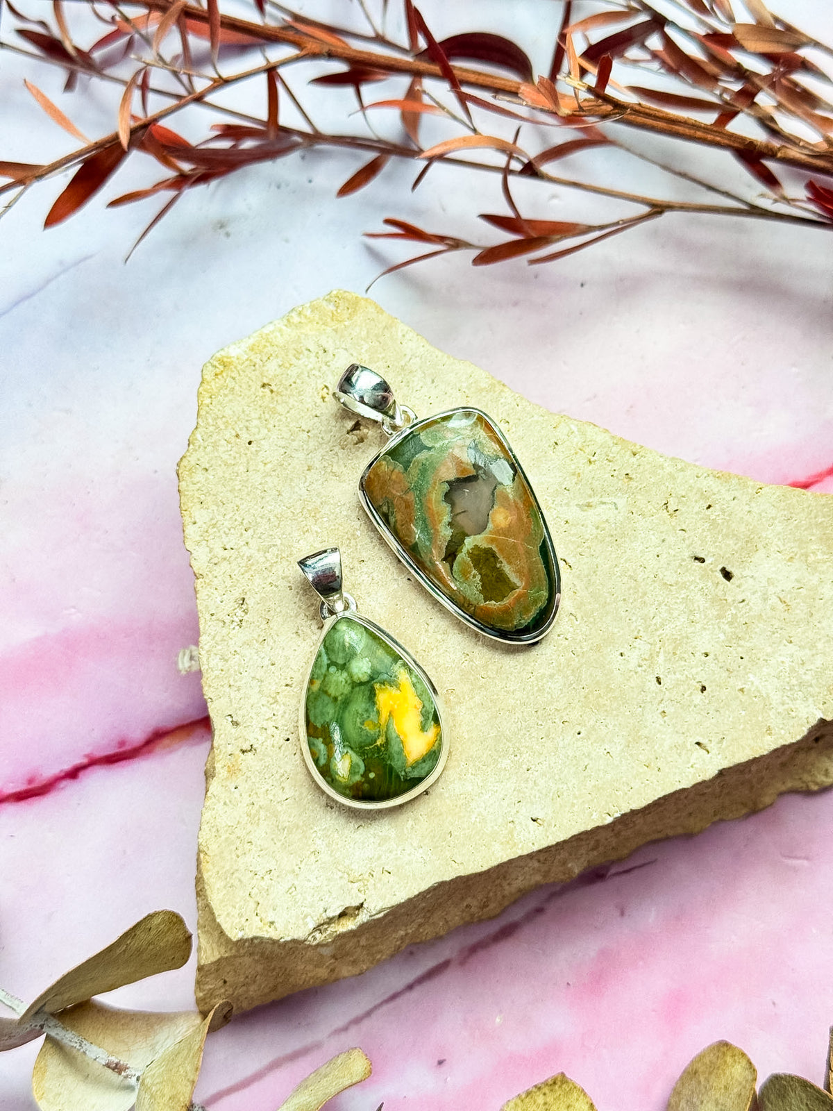 Rainforest Jasper / Rhyolite Pendants