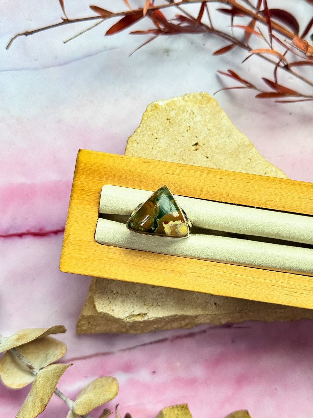 Rainforest Jasper / Rhyolite Ring - Size 8