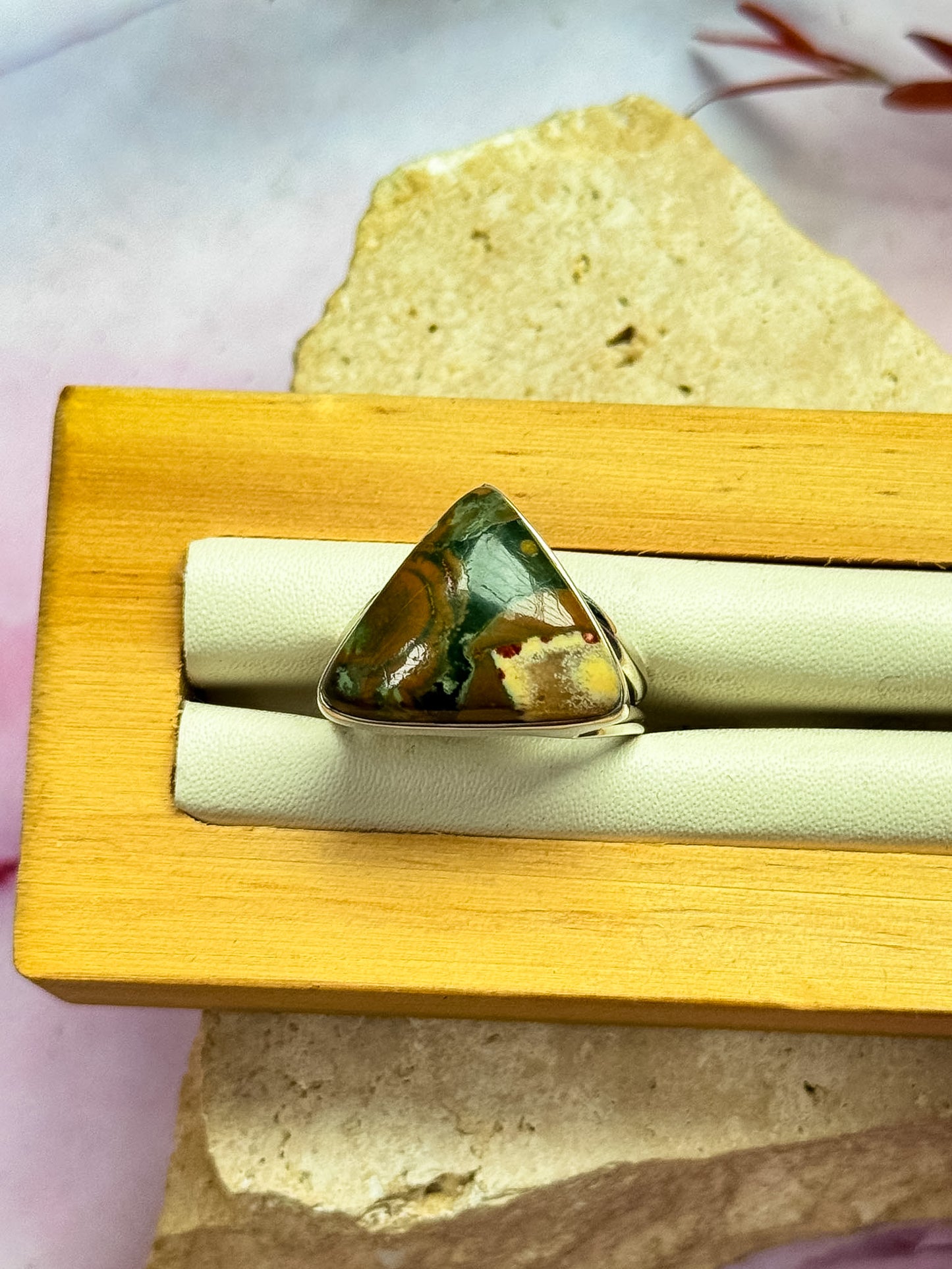 Rainforest Jasper / Rhyolite Ring - Size 8